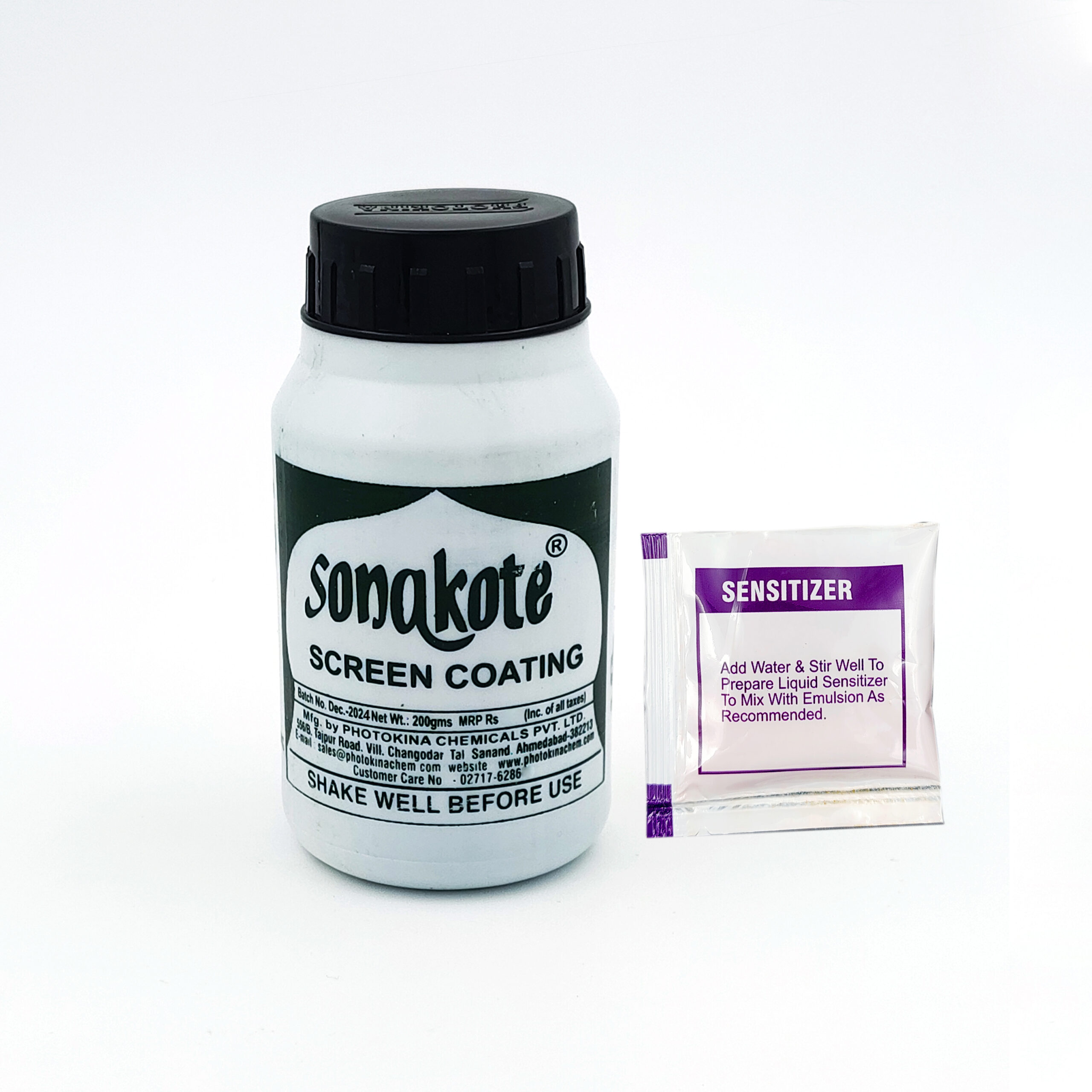 Sonakote Screen Coating Emulsion 200G Bottle with 1 Sensitizer Pouch (Green)